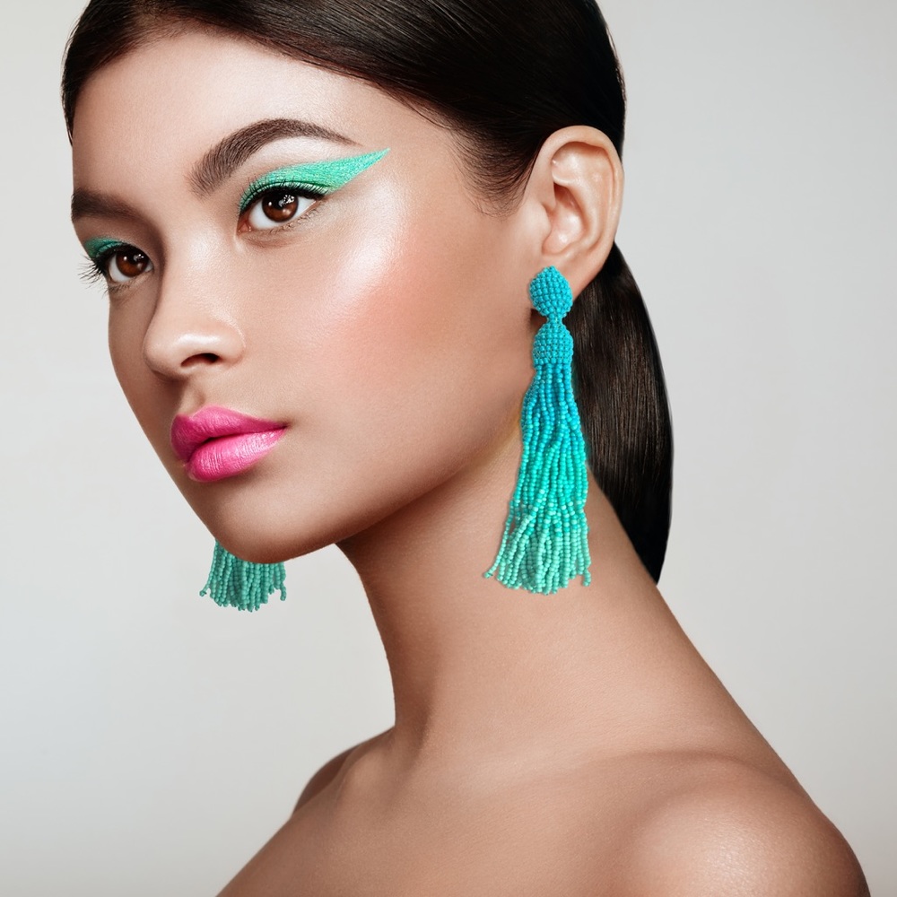 Teal Bead Earrings